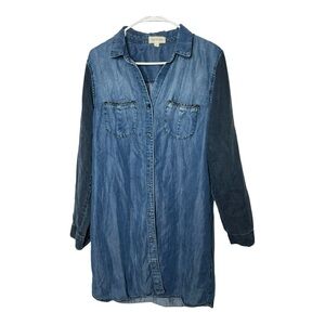 Cloth & Stone Blue Denim Shirt Dress